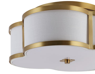 Quatrefoil Scalloped Shade Metal Classic Glam LED Flush Mount - JONATHAN Y